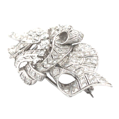 Platinum Diamond Double-pin Brooch