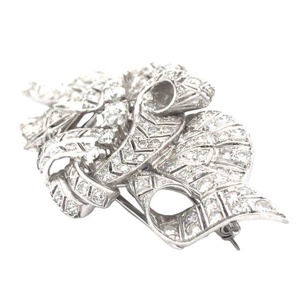 Platinum Diamond Double-pin Brooch