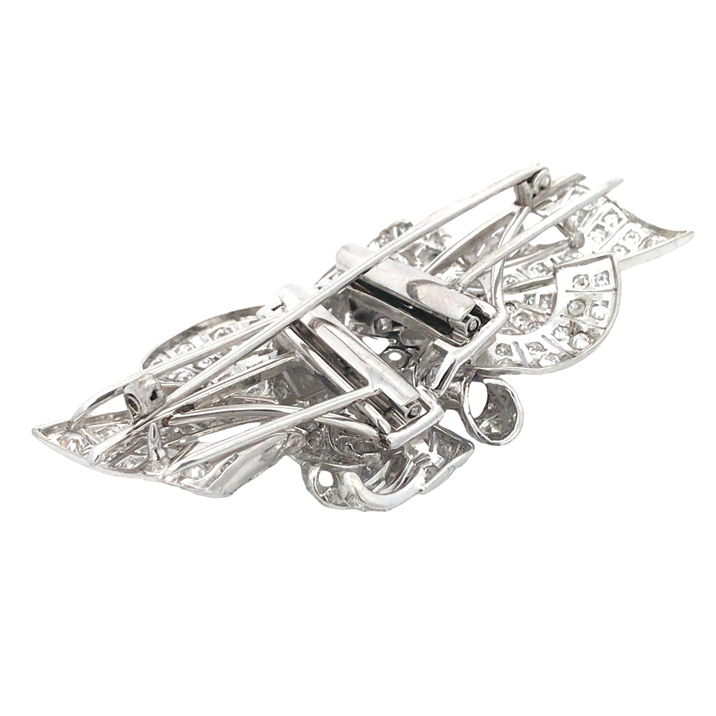 Platinum Diamond Double-pin Brooch