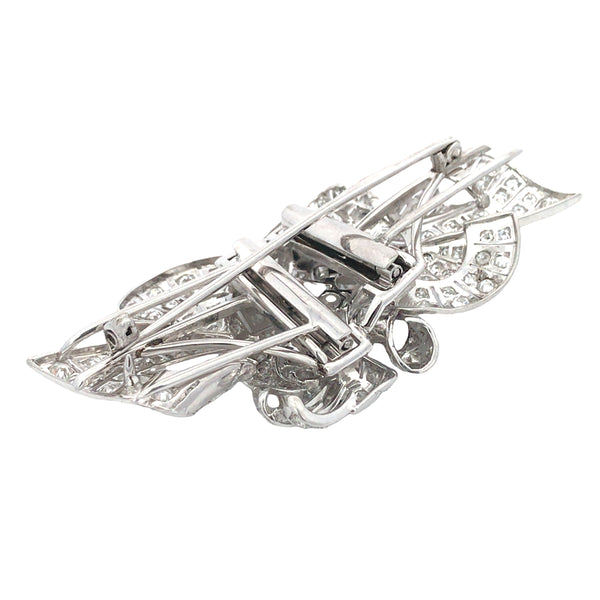 Platinum Diamond Double-pin Brooch
