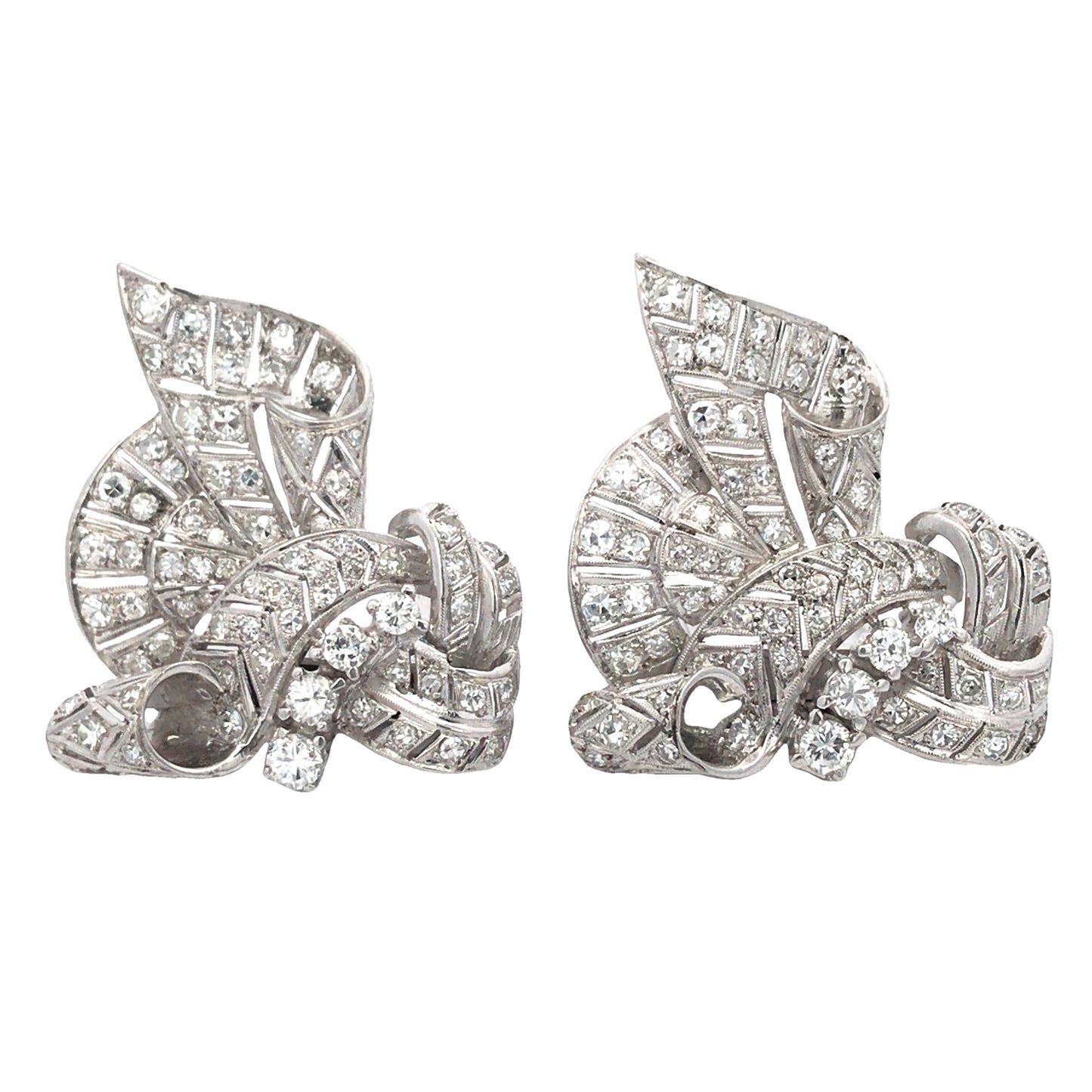 Platinum Diamond Double-pin Brooch