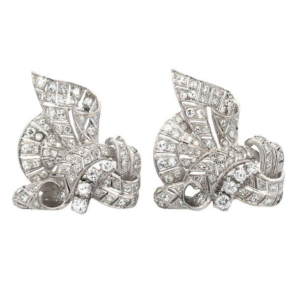 Platinum Diamond Double-pin Brooch
