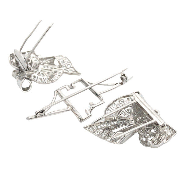 Platinum Diamond Double-pin Brooch