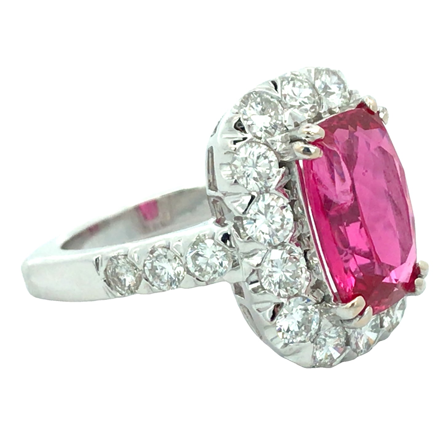 18K Gold Spinel Diamond Ring, GIA