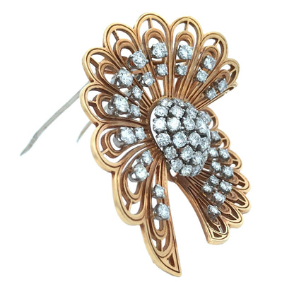 14K Gold Diamond Brooch Lueur Jewelry