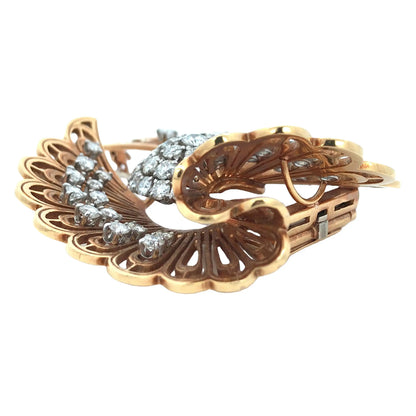 14K Gold Diamond Brooch Lueur Jewelry