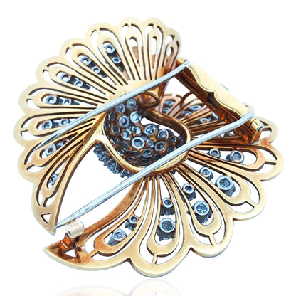 14K Gold Diamond Brooch Lueur Jewelry