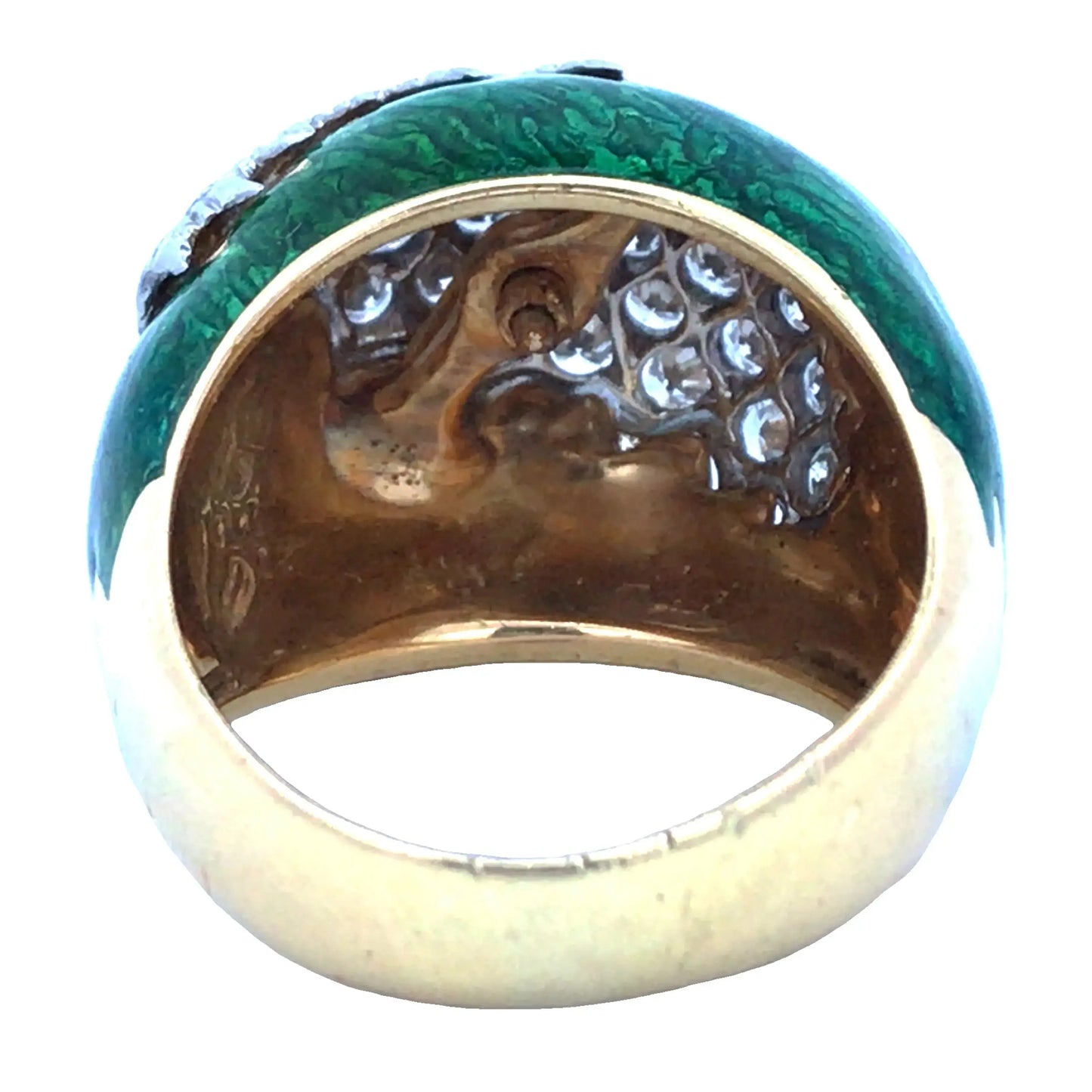 David Webb, 18K Gold Enamel Diamond Ring David Webb