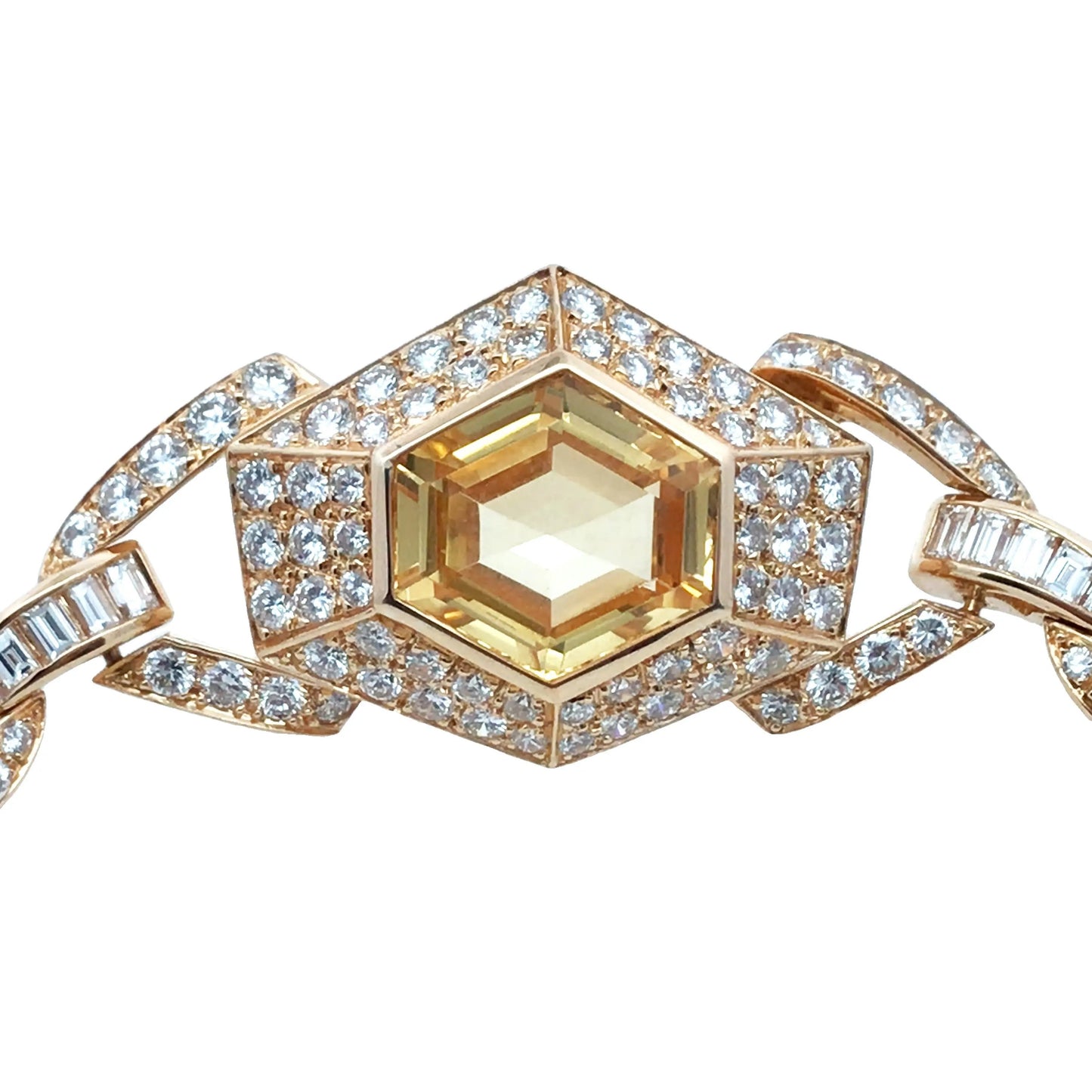 Cartier, 18K Gold Yellow Sapphire Diamond Necklace Cartier
