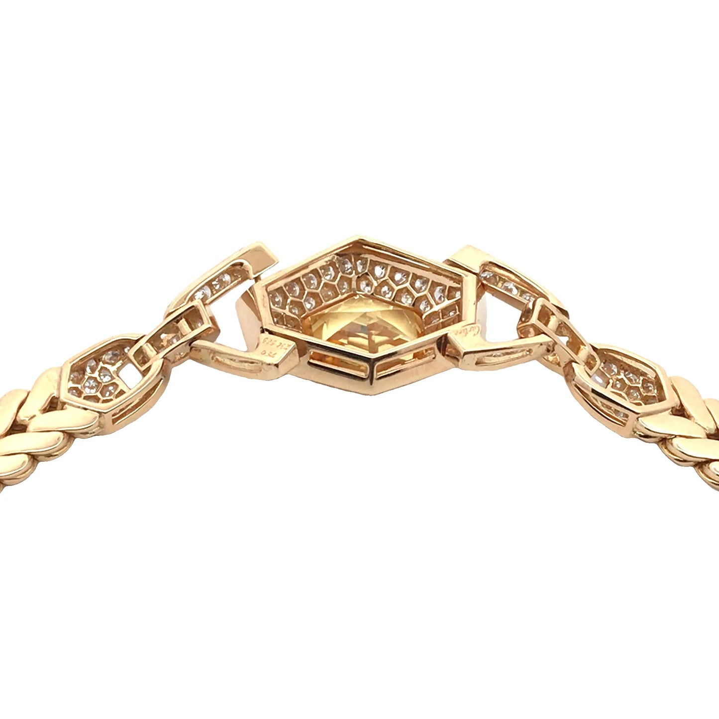 Cartier, 18K Gold Yellow Sapphire Diamond Necklace Cartier