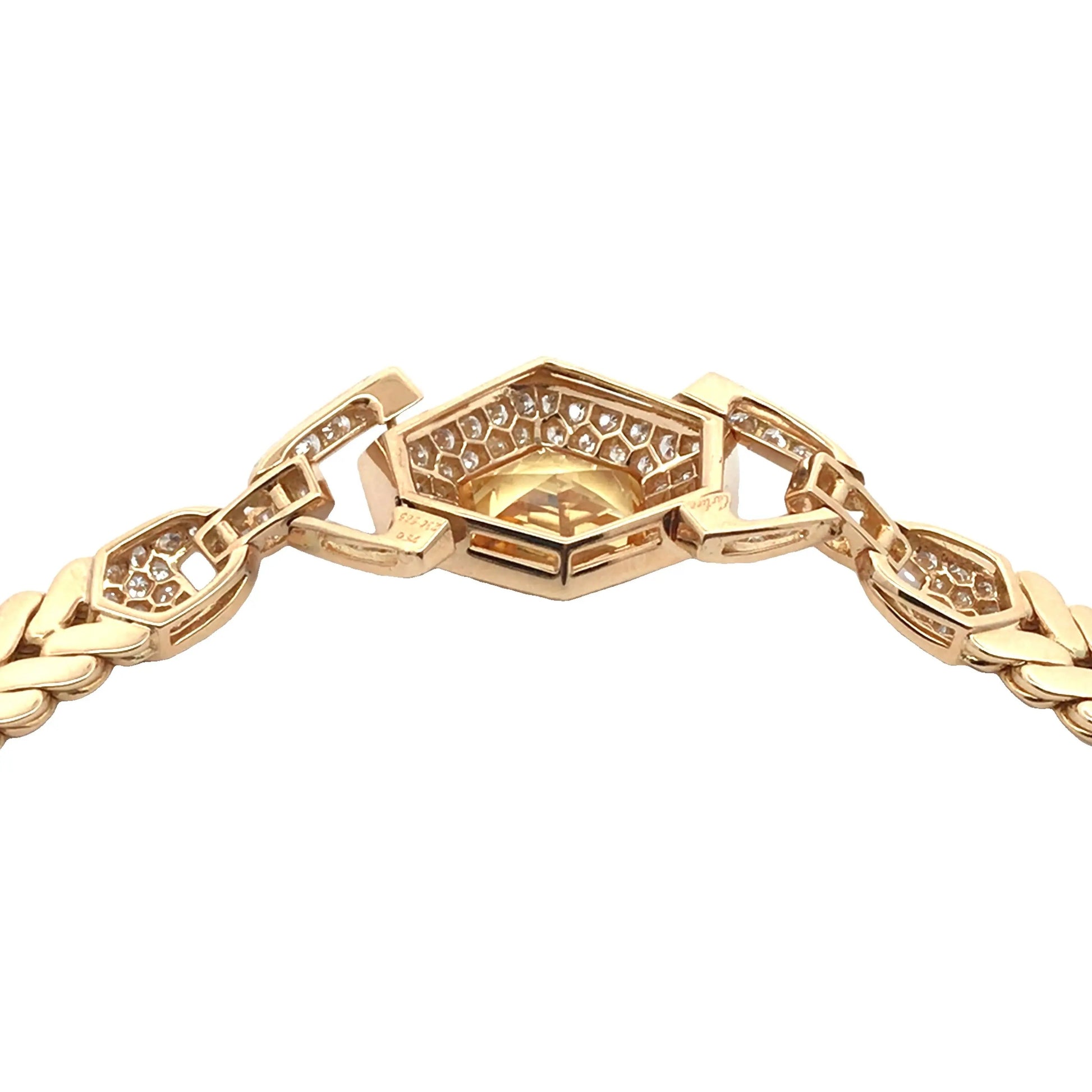 Cartier, 18K Gold Yellow Sapphire Diamond Necklace Cartier