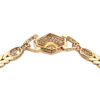 Cartier, 18K Gold Yellow Sapphire Diamond Necklace Cartier