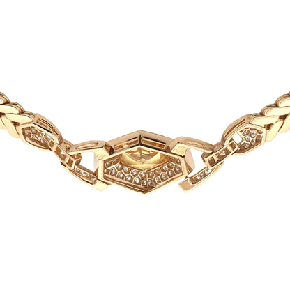 Cartier, 18K Gold Yellow Sapphire Diamond Necklace, GIA Cartier