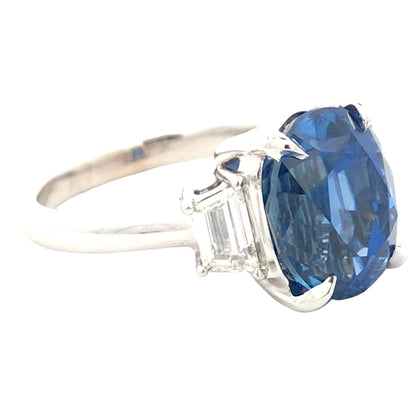 Platinum Burma no-heat Sapphire Diamond Ring, GIA Lueur Jewelry