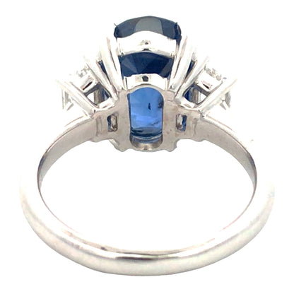 Platinum Burma no-heat Sapphire Diamond Ring, GIA Lueur Jewelry