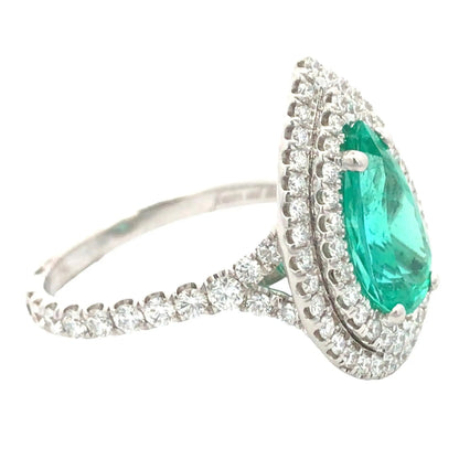 14K Gold 1.72ct Paraiba Diamond Ring, GIA, AGL Lueur Jewelry