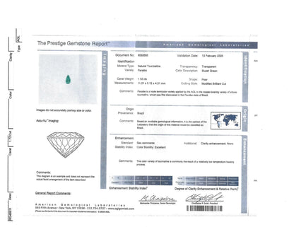 14K Gold 1.72ct Paraiba Diamond Ring, GIA, AGL Lueur Jewelry