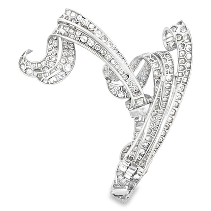 Van Cleef & Arpels, Platinum Double Clip Diamond Brooch VCA