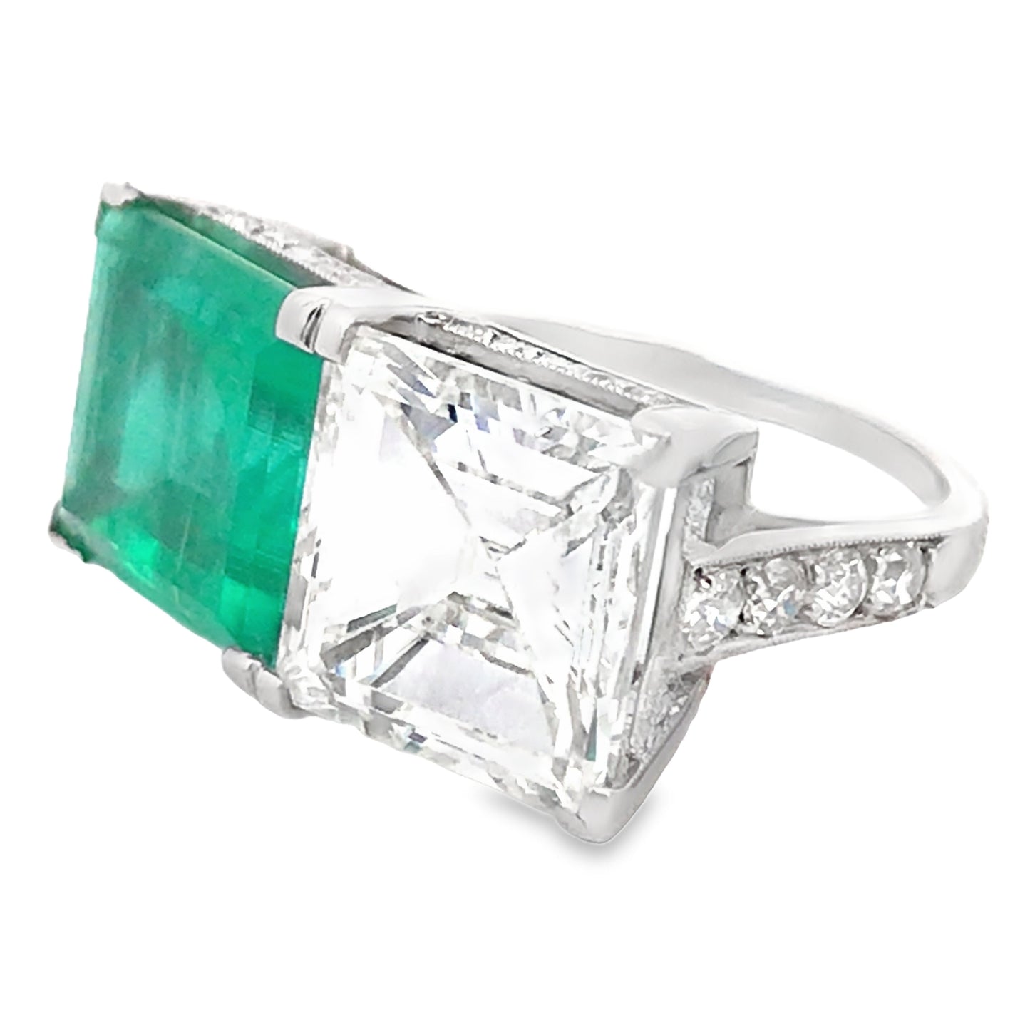 Tiffany, Emerald Diamond Ring, GIA, AGL Tiffany