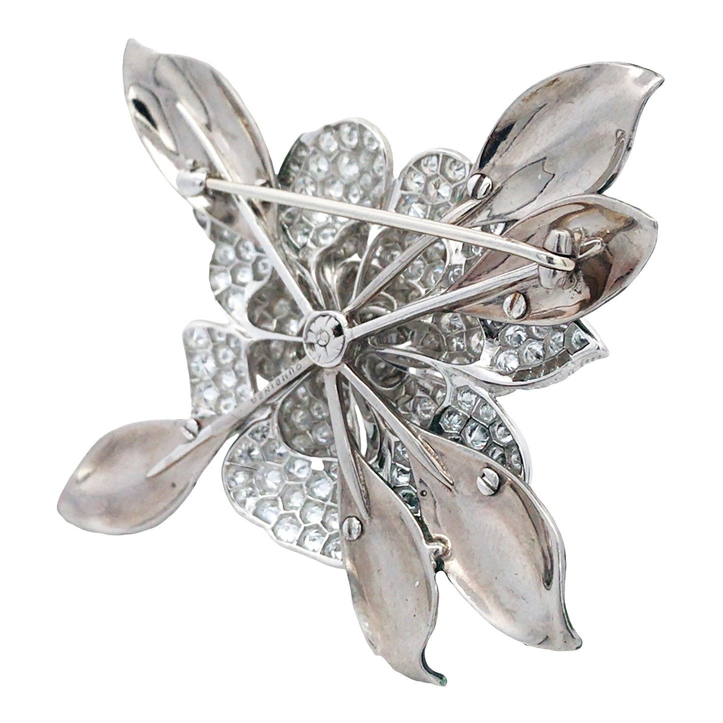 Oscar Heyman, Platinum Diamond Gardenia Brooch Oscar Heyman