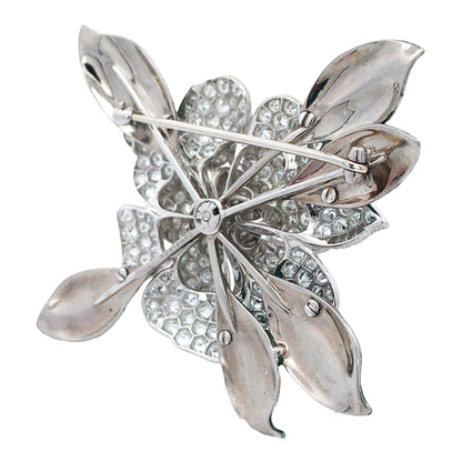 Oscar Heyman, Platinum Diamond Gardenia Brooch Oscar Heyman