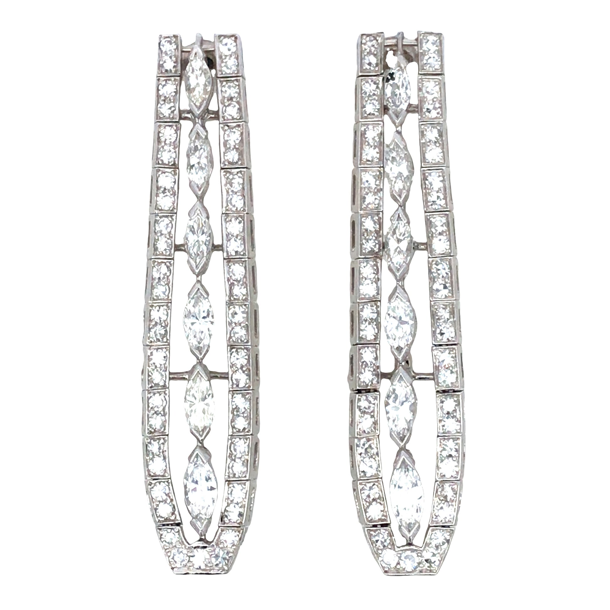 Platinum Diamond Earrings Lueur Jewelry