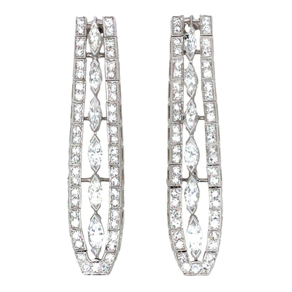Platinum Diamond Earrings Lueur Jewelry