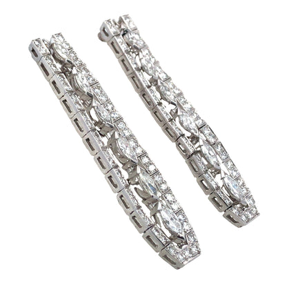 Platinum Diamond Earrings Lueur Jewelry
