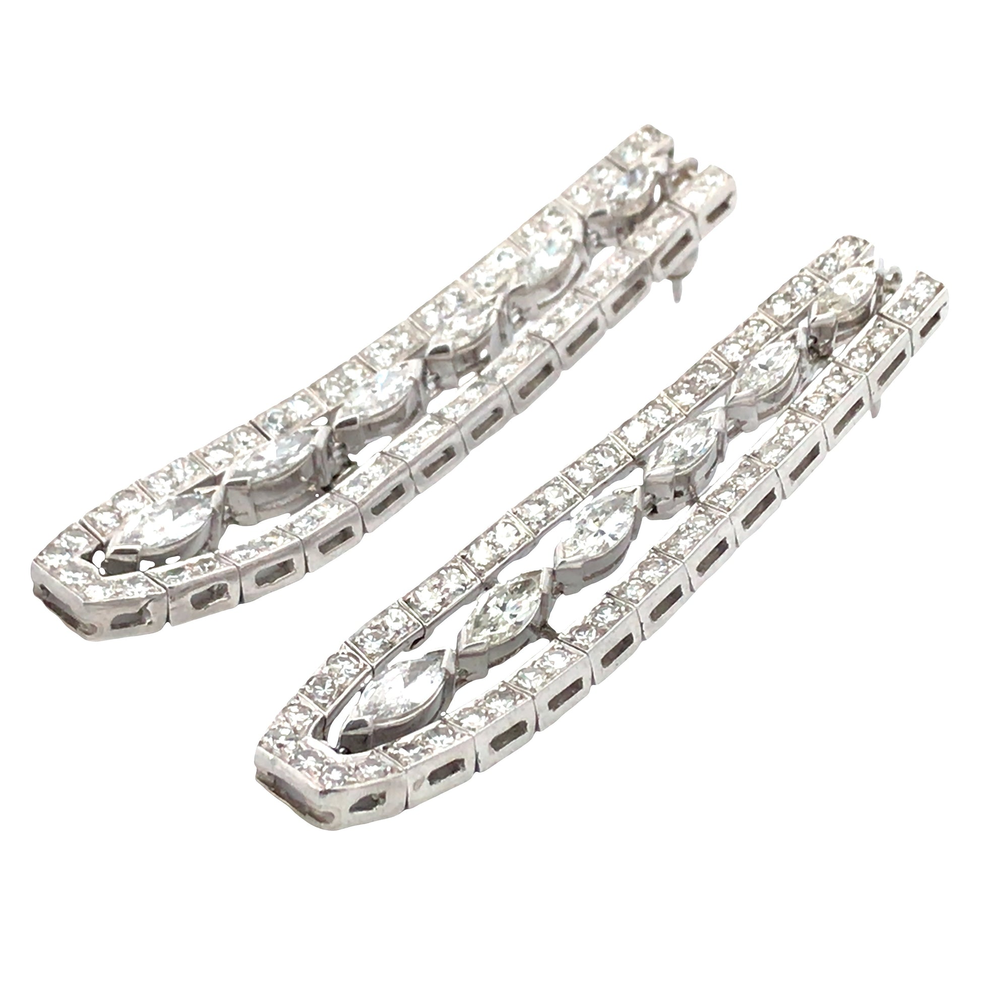 Platinum Diamond Earrings Lueur Jewelry