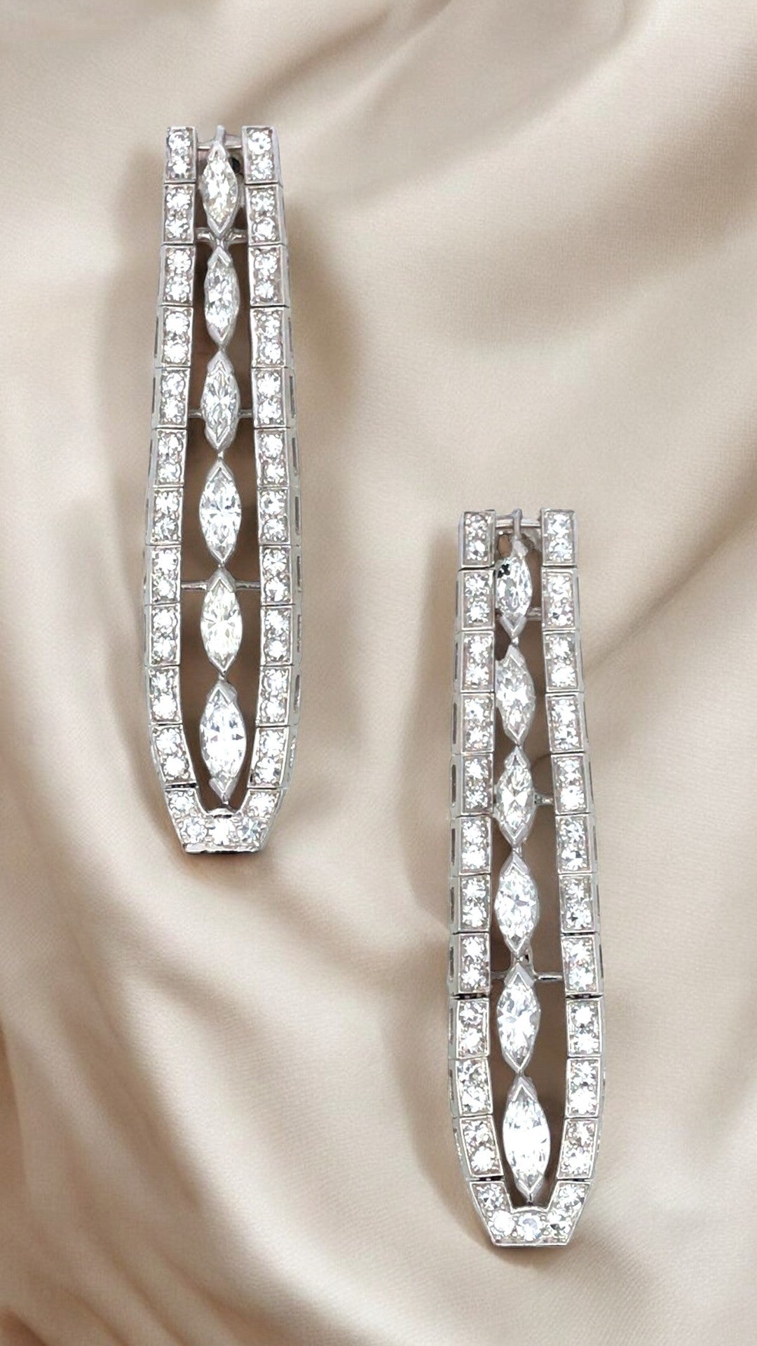 Platinum Diamond Earrings Lueur Jewelry