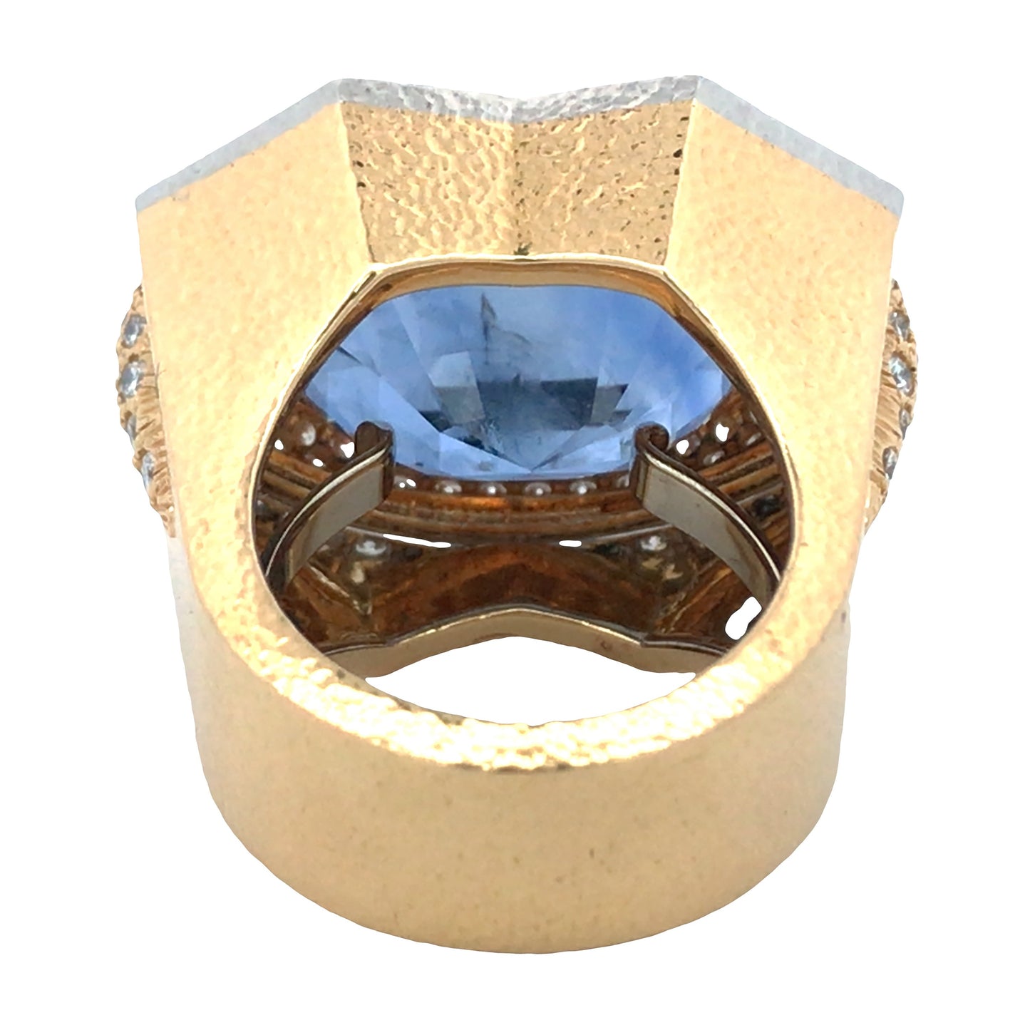 David Webb, Platinum 18K Gol 32.6ct Sapphire Diamond Ring David Webb