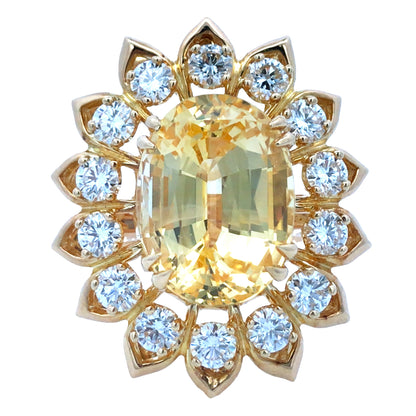 18K Gold Yellow Sapphire Diamond Ring Lueur Jewelry