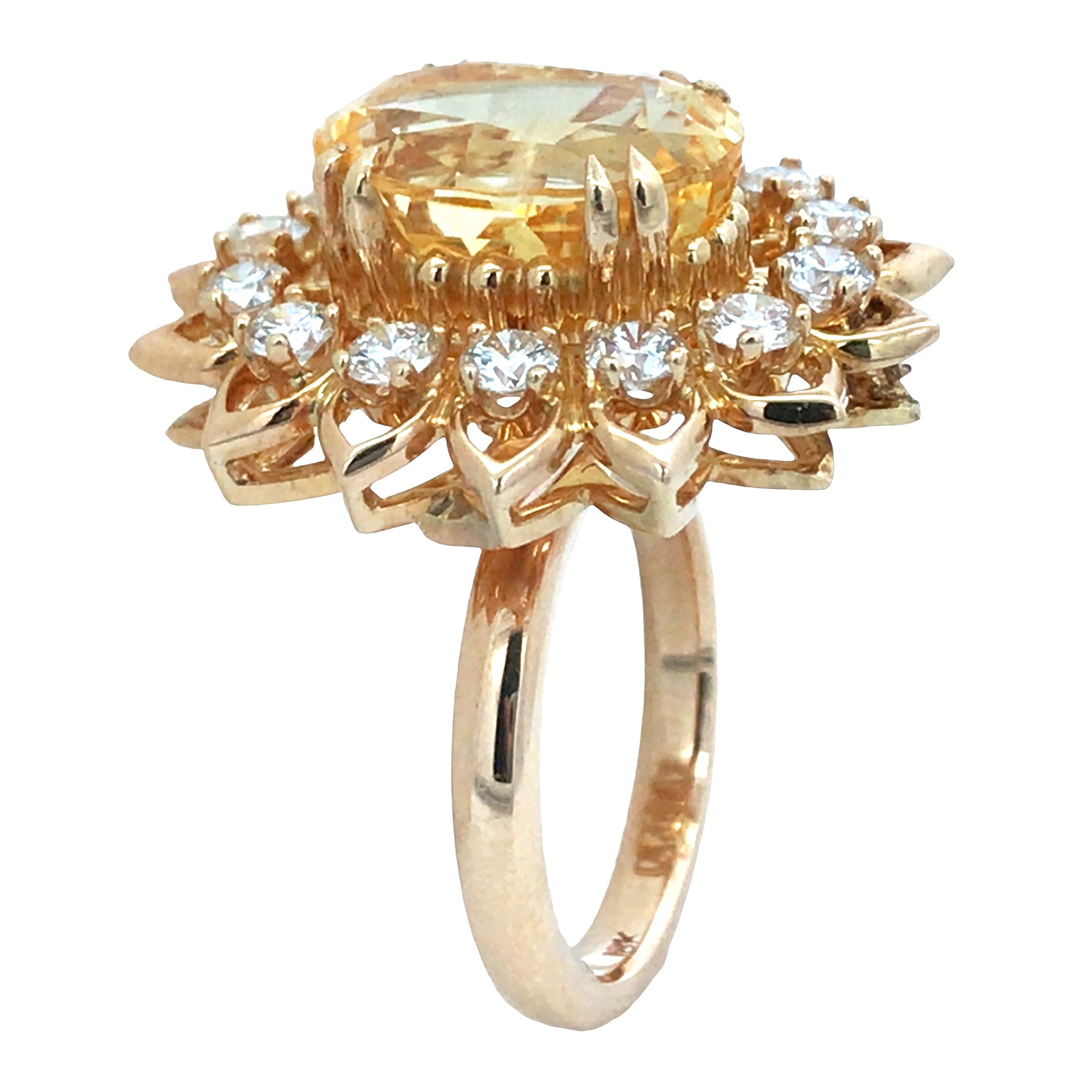 18K Gold Yellow Sapphire Diamond Ring Lueur Jewelry