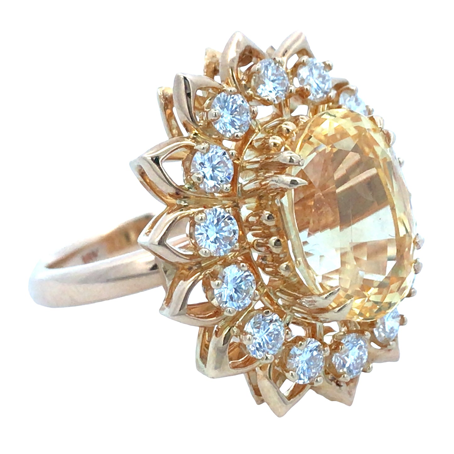 18K Gold Yellow Sapphire Diamond Ring Lueur Jewelry