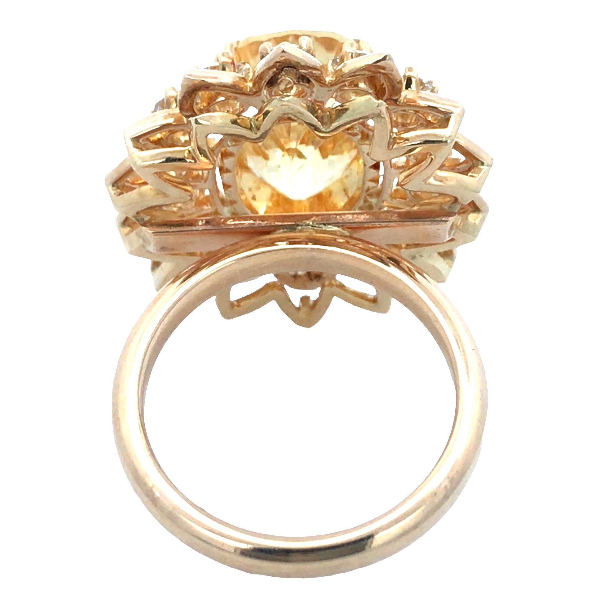 18K Gold Yellow Sapphire Diamond Ring Lueur Jewelry