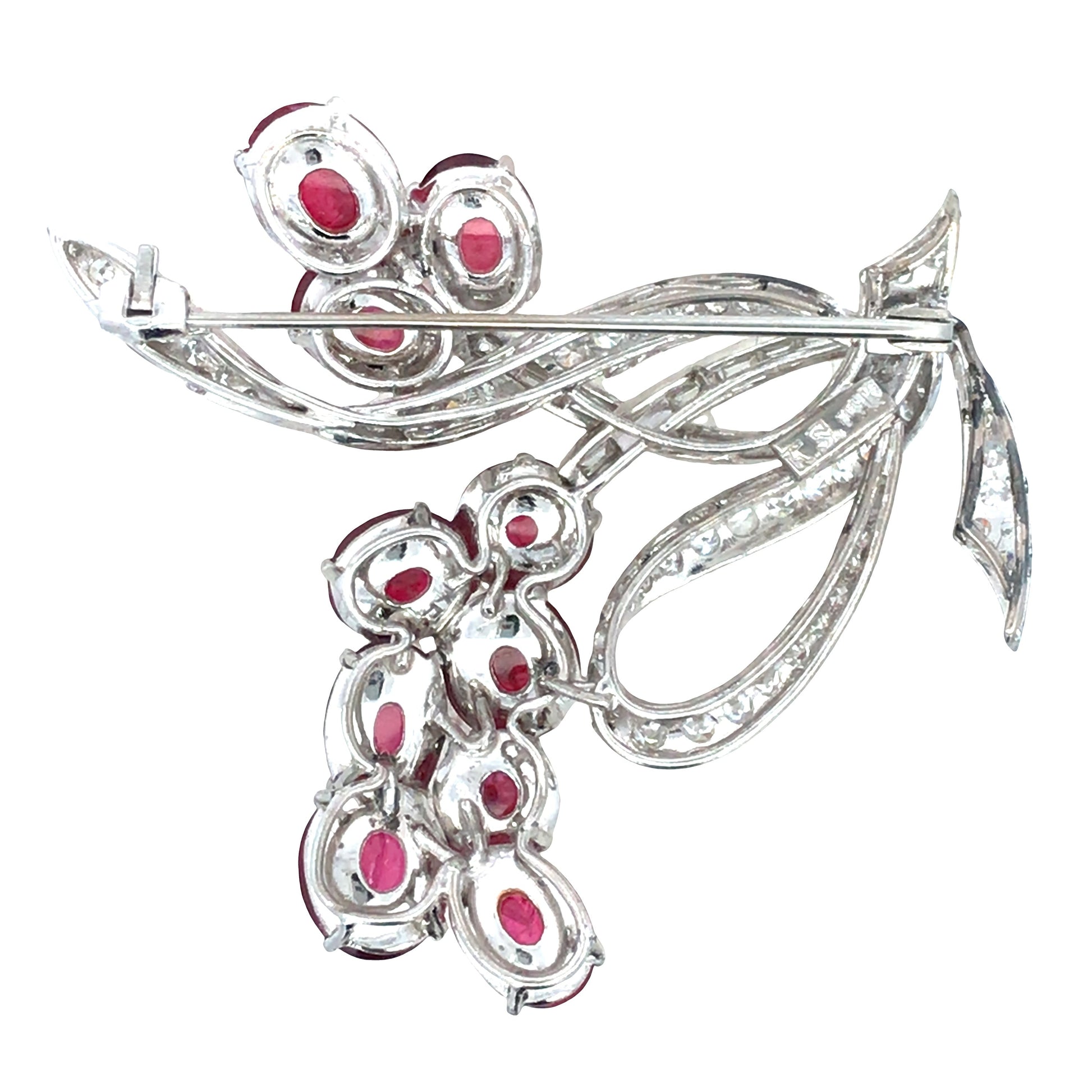 14K Gold Ruby Diamond Brooch Lueur Jewelry