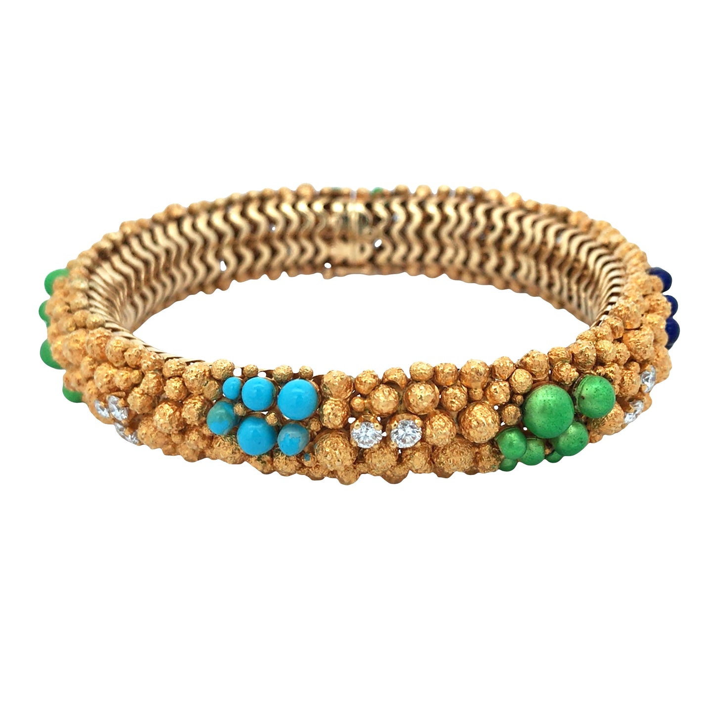 Farone, 18K Gold Enamel Diamond Bracelet Farone