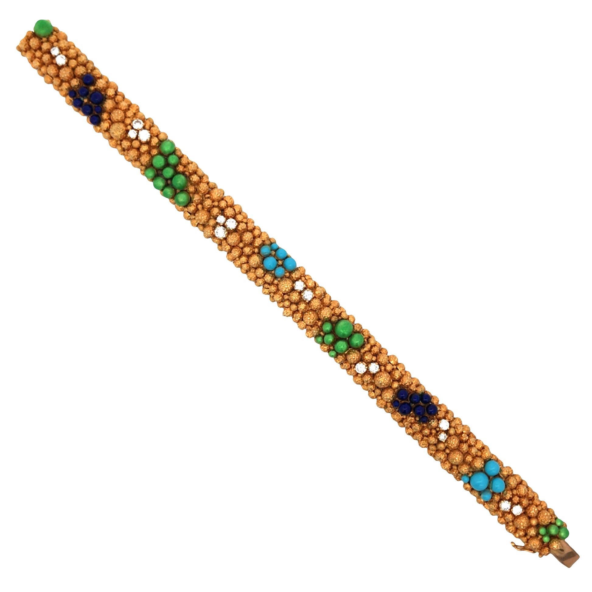 Farone, 18K Gold Enamel Diamond Bracelet Farone