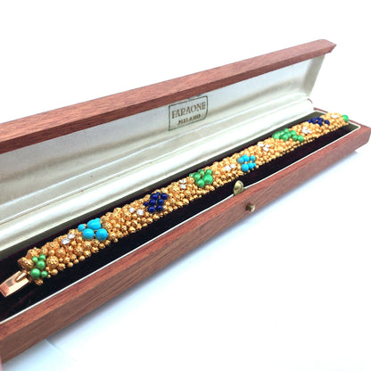 Farone, 18K Gold Enamel Diamond Bracelet Farone