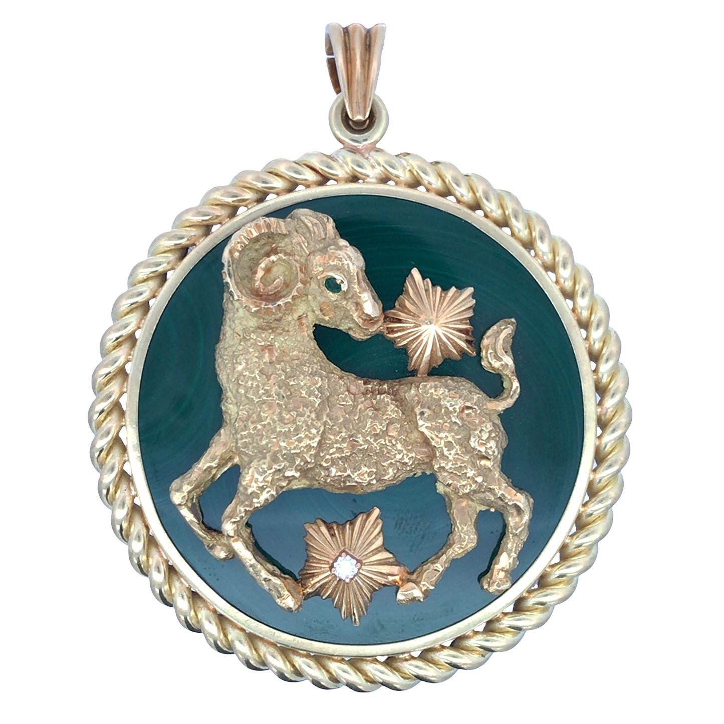 Van Cleef & Arpels, 18K Gold Malachite Pendant VCA