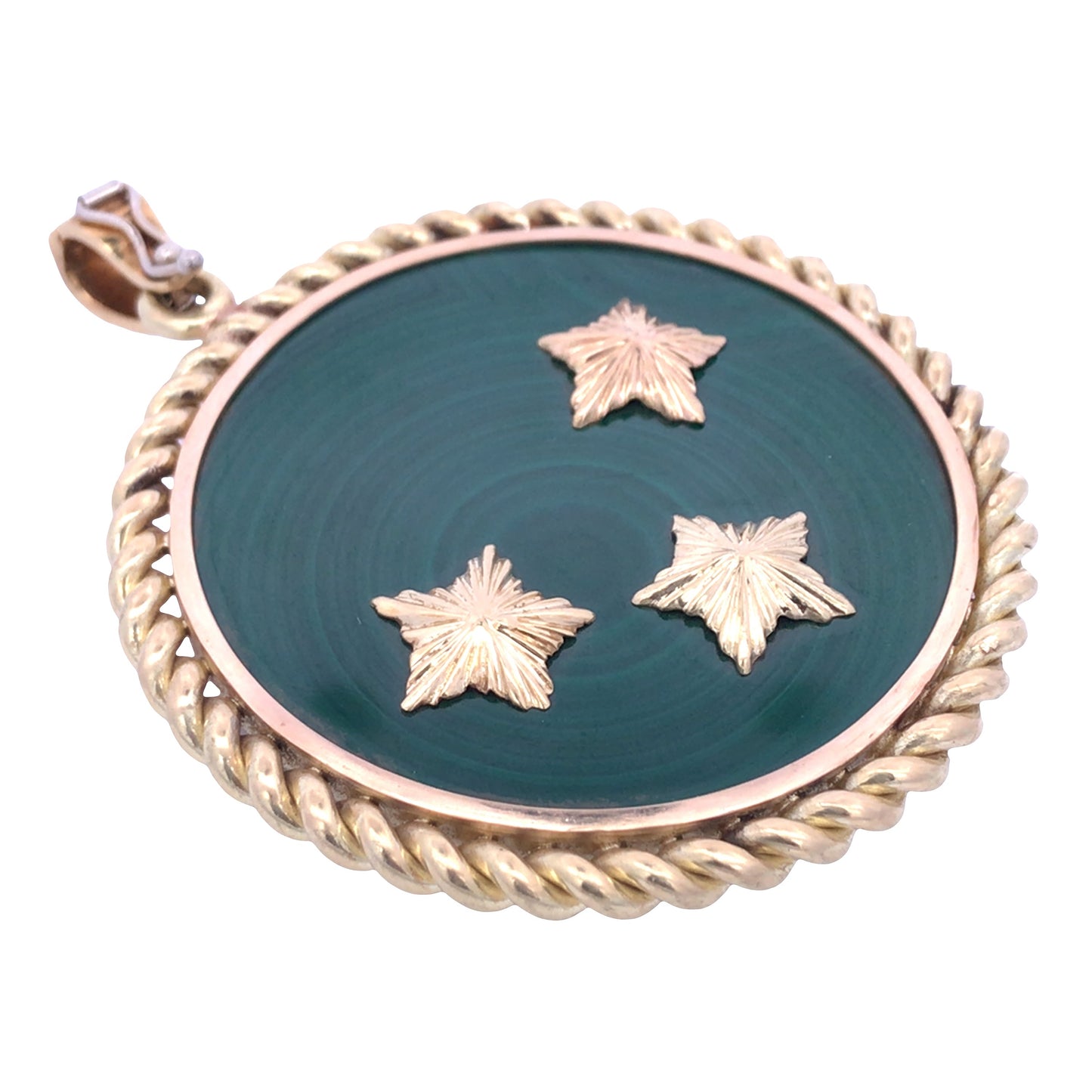 Van Cleef & Arpels, 18K Gold Malachite Pendant VCA