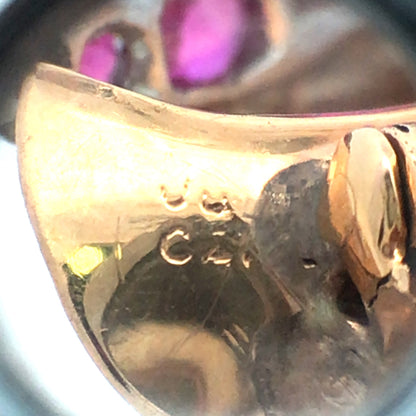 18K Gold Gemstone Diamond Musketeer Brooch Lueur Jewelry