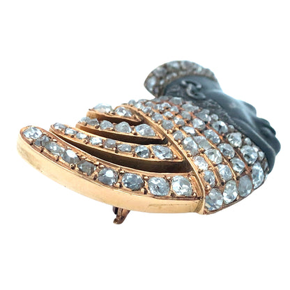 18K Gold Diamond Indian Head Brooch Lueur Jewelry