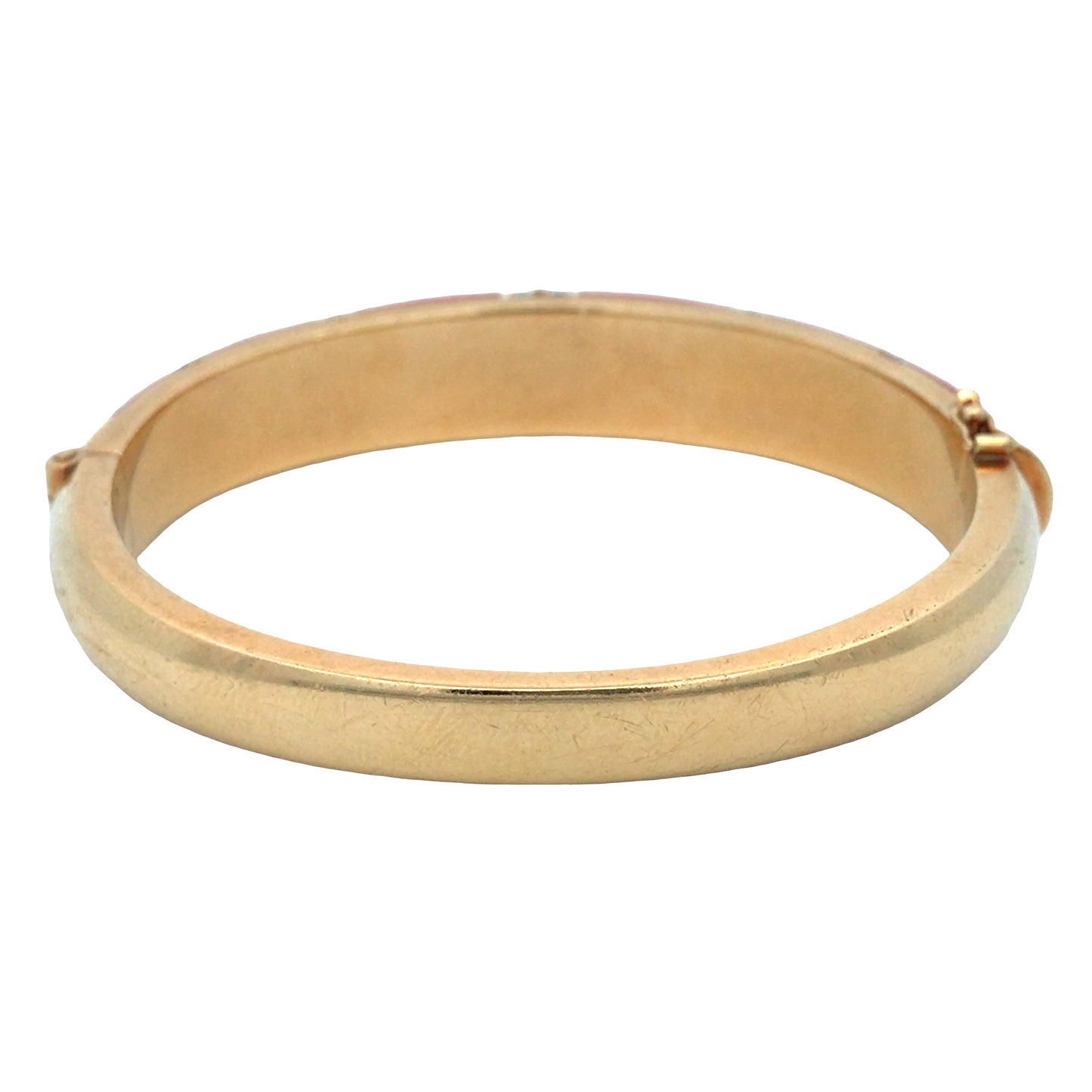 18K Gold Enamel Coral Bangle Lueur Jewelry