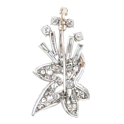 Platinum Diamond Brooch Lueur Jewelry