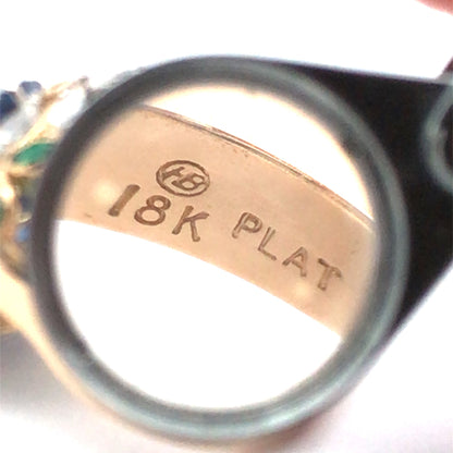 Oscar Heyman, Platinum Gold 9.24ct Sapphire Diamond Ring, Certificate Oscar Heyman