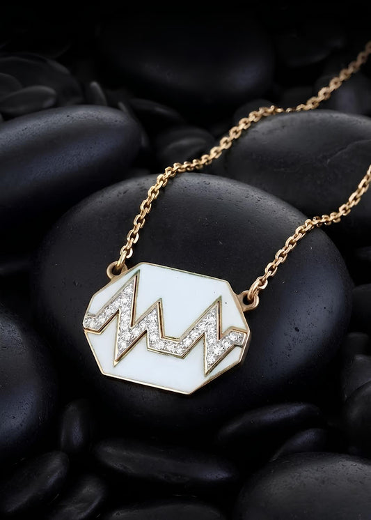 David Webb, Platinum 18K Gold Enamel Necklace