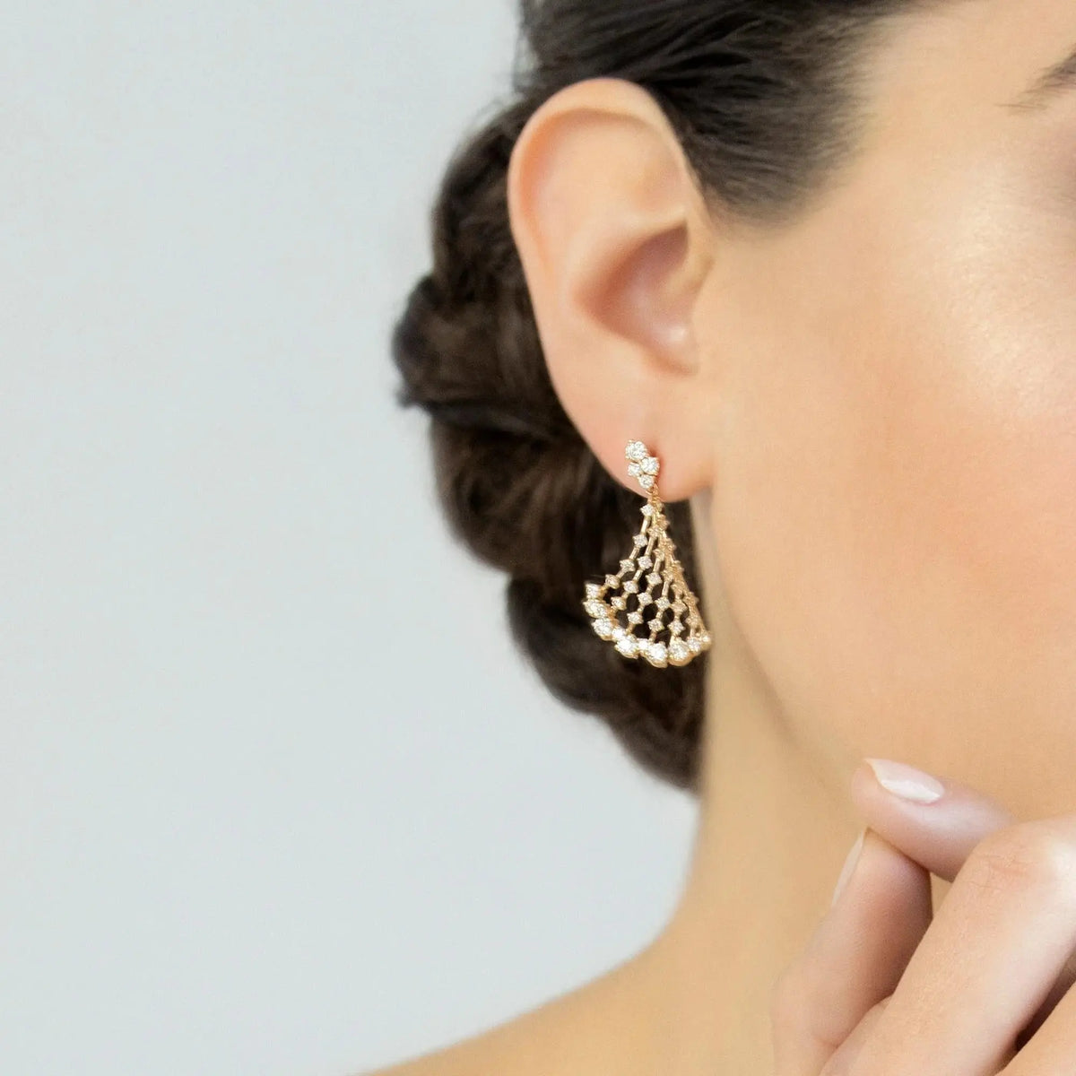Ferri Firenze, 18K Gold Diamond Earrings