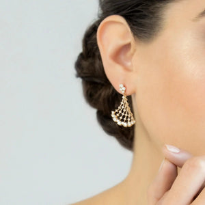 Ferri Firenze, 18K Gold Diamond Earrings