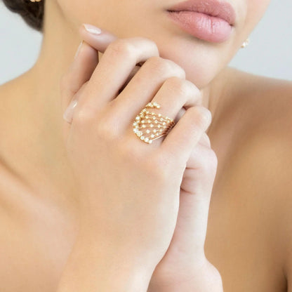Ferri Firenze, 18K Gold Diamond Earrings